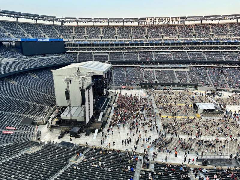 MetLife stadium, section 340, row 1, home of New York Jets, New