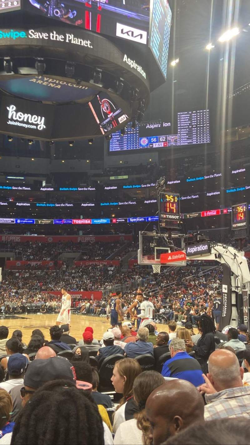Crypto.com Arena, section 117, row H, seat 5 - Los Angeles Clippers vs New  Orleans Pelicans, Shared Anonymously