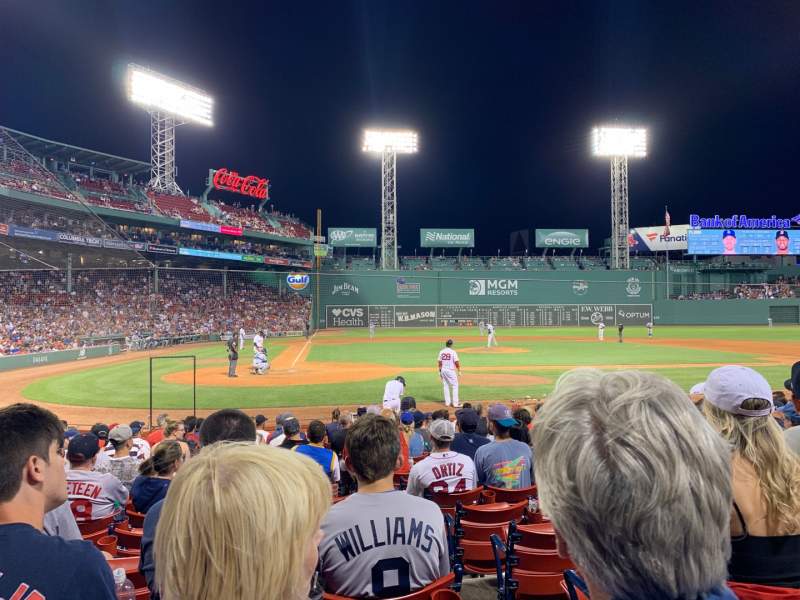 Fenway Park, section Field box 38, row M, home of Boston Red Sox